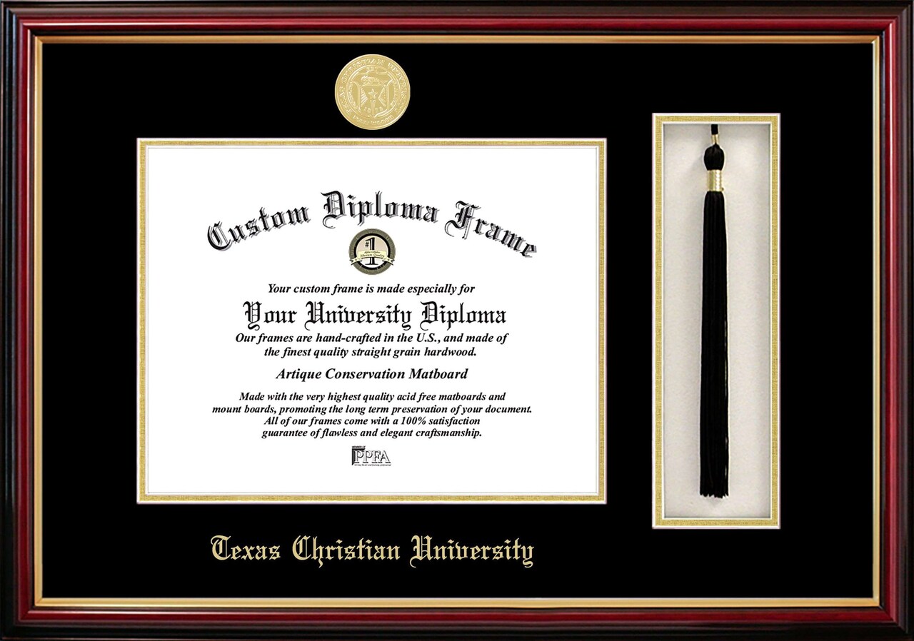 Texas Christian University 11w x 8.5h Tassel Box and Diploma Frame